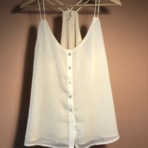 white button up tank